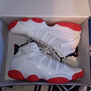 Red and white size 9 Jordan's